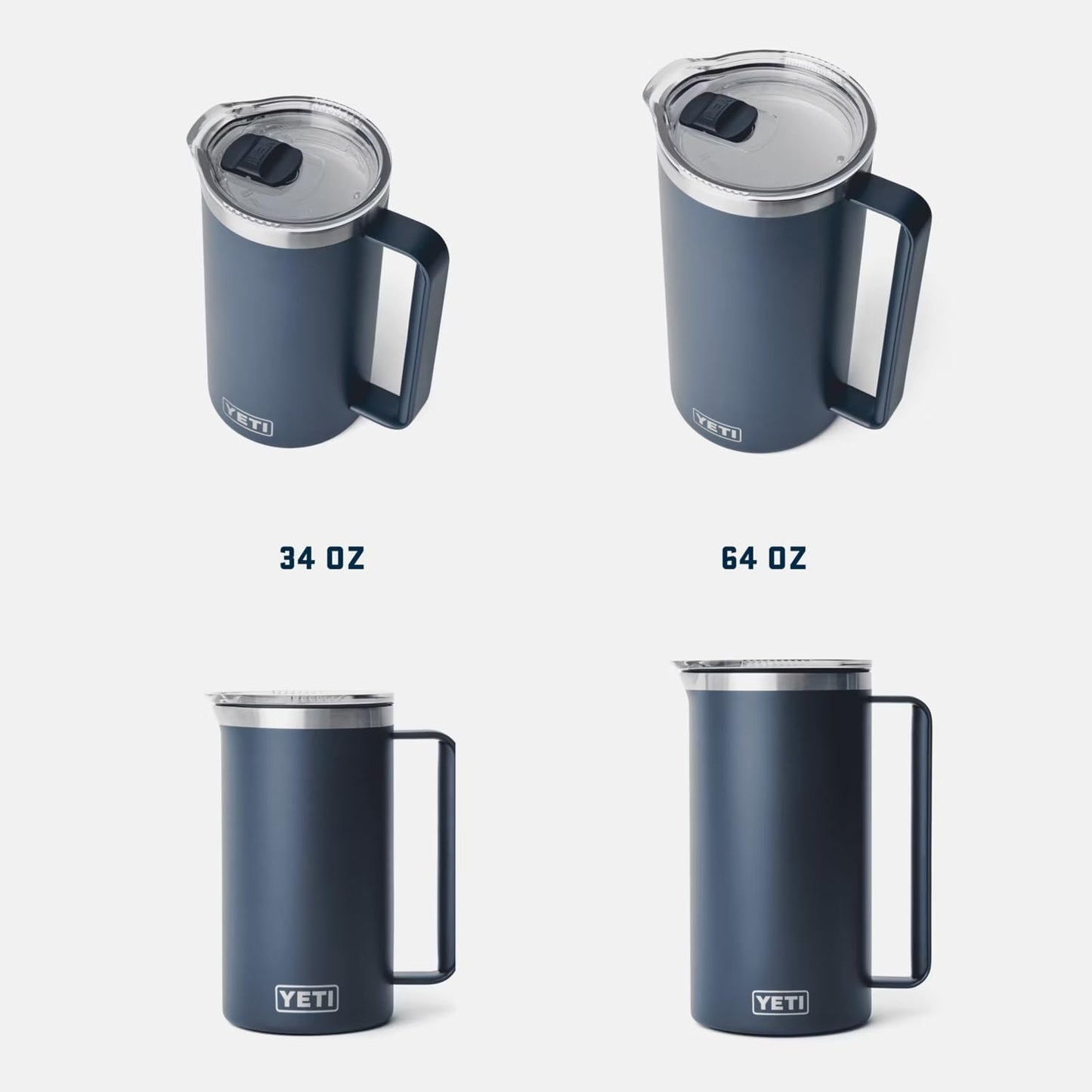 YETI Rambler 64 oz Pitcher, Vacuum Insulated, Stainless Steel with MagSlider Lid, White