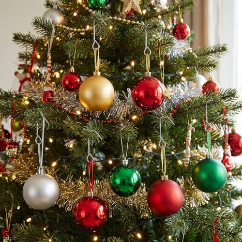 Silver Heavy Duty Christmas Ornament Hooks - 150 Pcs J-Shaped Hangers for Tree Decorations
