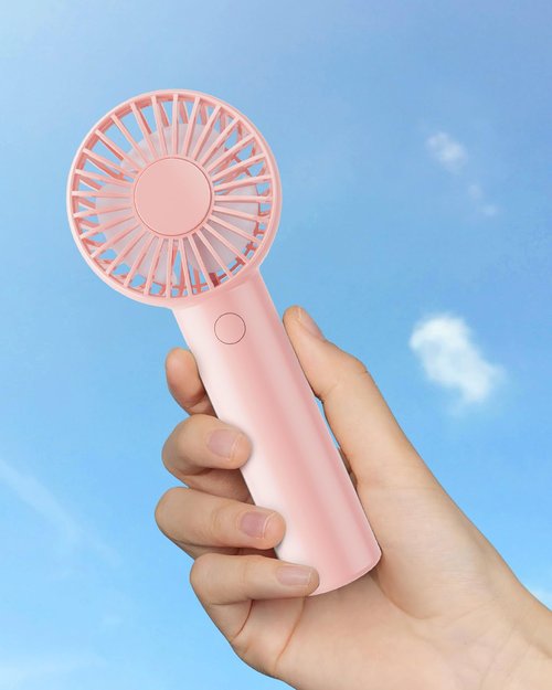 Edvision Mini Handheld Fan, Powerful 3 Speed Portable Personal Fan, Cute and Pocket Design, USB Rechargeable for Makeup/Lash/Travel/Outdoors, Summer Gift for Stylish Girls Women Kids-Pink