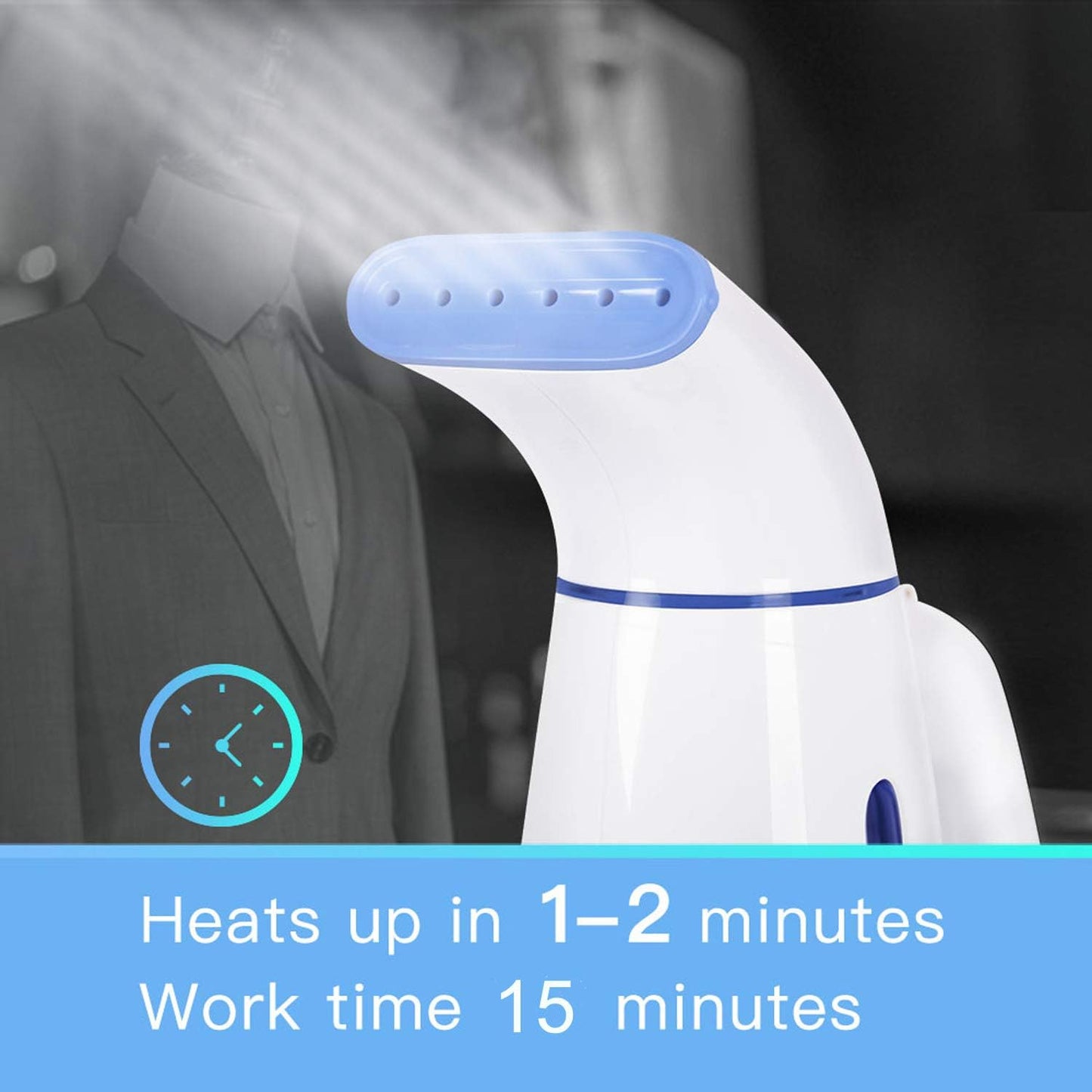 OGHom Handheld Clothing Steamer - 240ml Portable Travel Steam Iron for Wrinkle-Free Garments