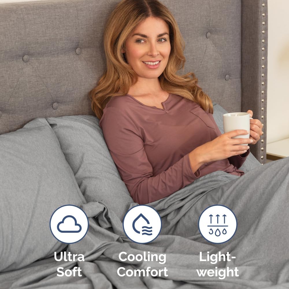 Skiennix Body Pillowcases Set of 2 | Soft, Wrinkle-Free 20x54 Pillow Covers - Comfy Heathered Grey