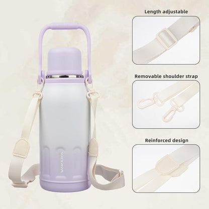 BJPKPK Insulated Water Bottle - 40oz Stainless Steel Thermal Flask with Handle | Dishwasher Safe, Purple Pearl
