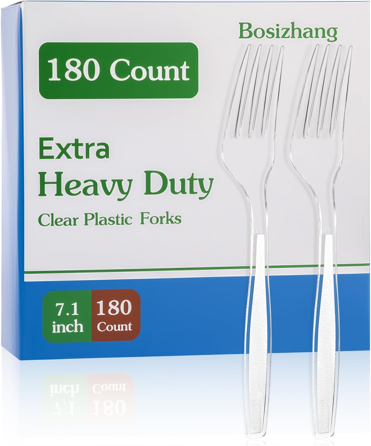 Skiennix 180 Count Heavy Duty Clear Plastic Forks - Durable, BPA-Free & Heat Resistant Utensils for Events