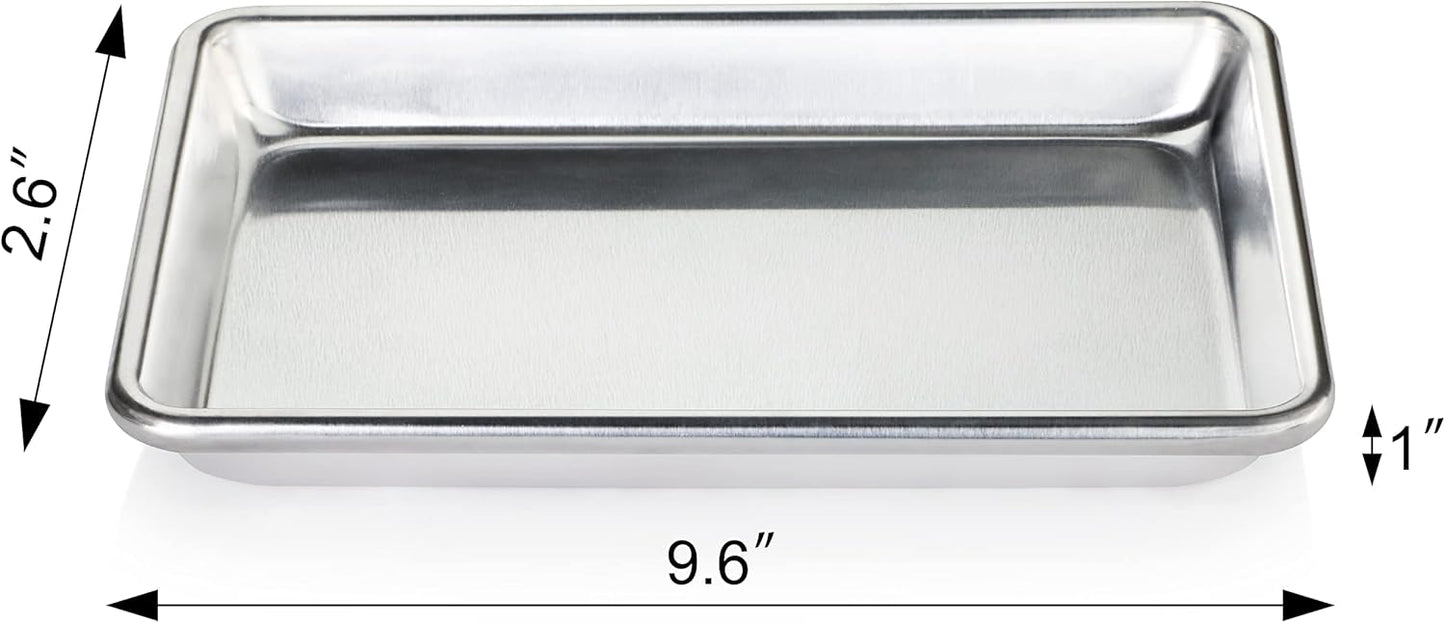New Star Foodservice 18-Gauge Aluminum Sheet Pan - Commercial-Grade Bun Pan (9 2/3" W x 6 2/3" L x 1" H)