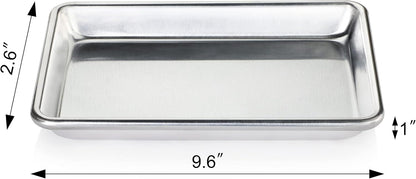 New Star Foodservice 18-Gauge Aluminum Sheet Pan - Commercial-Grade Bun Pan (9 2/3" W x 6 2/3" L x 1" H)