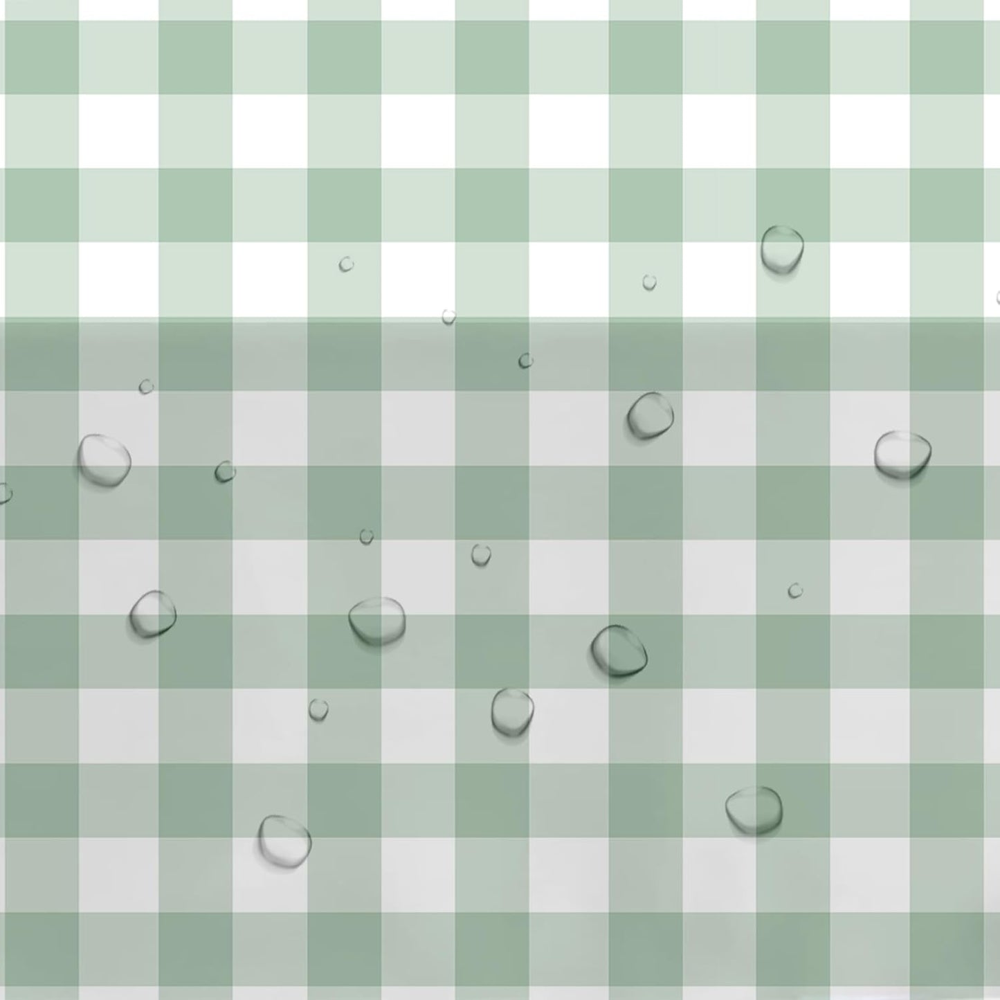 Sage Green Gingham Tablecloths - 3 Pack Disposable Plaid Party Supplies | 55in x 86in for Events