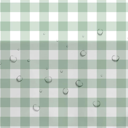 Sage Green Gingham Tablecloths - 3 Pack Disposable Plaid Party Supplies | 55in x 86in for Events