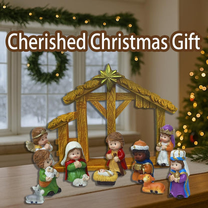 Nativity Scene Figurine Set by 2025 - 12-Piece Christmas Manger Display with Holy Family & Wise Men | Gift-Boxed Holiday Décor