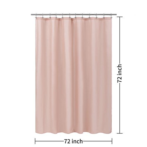 ALYVIA SPRING Pink Shower Curtain Liner Fabric with 3 Magnets - Waterproof Soft Hotel Quality Cloth Shower Curtain for Bathroom, Light-Weight & Machine Washable - Standard Size 72x72, Blush Pink