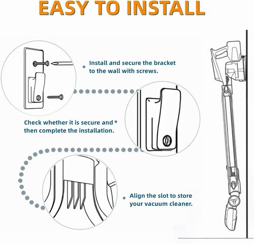 JEDELEOS Wall Mount Holder for Shark Rocket Vacuums - Compatible with HV300, HV301, HV302 & More