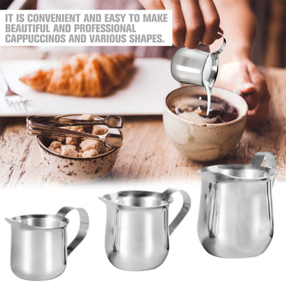 Rolin Roly 2Pcs Milk Frothing Pitcher Stainless Steel 60ml Small Bell-Shaped Creamer Mini Coffee Jug for Barista Cappuccino Espresso Cups Latte Art Pitcher