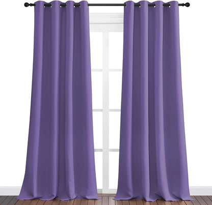 NICETOWN Blackout Curtains - Lilac Purple, 108" Long x 55" Wide, 2 Pieces | Sound Reducing, Heat & Cold Blocking Panels for Modern Decor