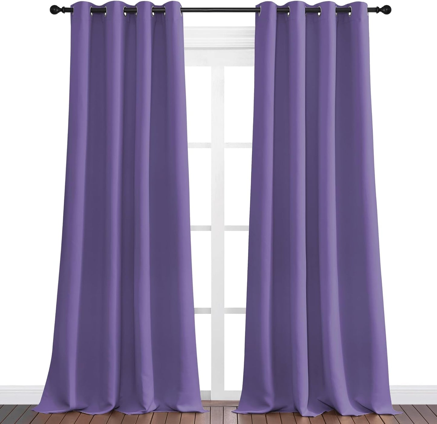 NICETOWN Lilac Purple Blackout Curtains - 120" Long, 55" Wide | Sound Reducing & Energy Efficient Panels (2 Pieces)