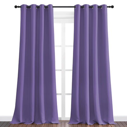 NICETOWN Lilac Purple Blackout Curtains 102" Long, 55" Wide, 2 Pieces for Office, Dining, Guest Room - Sound Reducing, Heat and Cold Block Panels for Modern Decorative