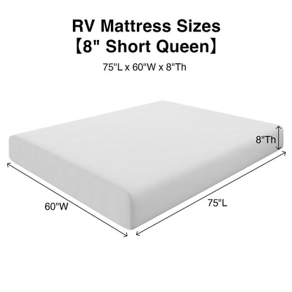 Novilla 8 Inch RV Short Queen Mattress, Gel Memory Foam Short Queen Size Mattress for RVs, Campers & Trailers, Cooling & Breathable Design, CertiPUR-US Certified, 75"x60"