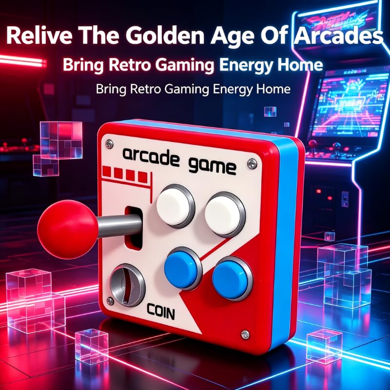 PulseForge Retro Arcade Game Light Switch Cover with Joystick & Colorful Buttons - 1 Pcs