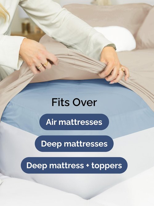 Extra Deep Full Fitted Sheet - Hotel Luxury Single Fitted Sheet Only - Easily Fits 18 inch to 24 inch Mattress - Ultra Soft, Wrinkle Free w/Extra Deep Pockets - Easy-Care, Breathable & Comfy - Wheat