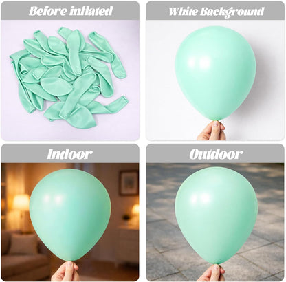 Voircoloria 105pcs Mint Green Balloons - 12 Inch Latex Party Balloons for Birthdays & Celebrations
