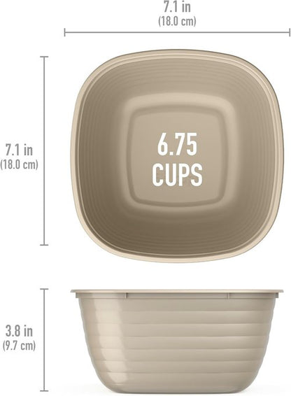 Bentgo Prep - 1-Compartment Meal Prep Bowls with Custom Fit Lids - Durable, Microwaveable, BPA-Free | 10 Bowls & Lids (Champagne)