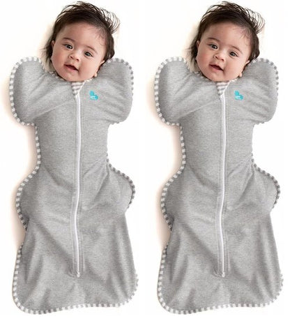Love to Dream Swaddle UP - Gray Newborn Swaddle for Better Sleep | 5-8.5 lbs, Arms Up Design (Pack of 2)