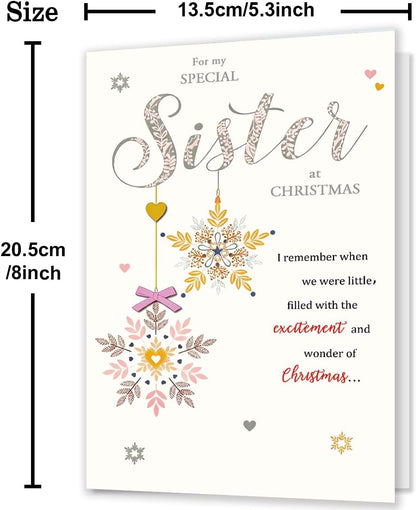 Sister Christmas Card - Merry Christmas Wishes | Perfect Gift for Sisters
