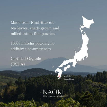 Naoki Matcha Organic Ceremonial First Spring Blend – Authentic Japanese First Harvest Ceremonial Grade Matcha Green Tea Powder from Kagoshima, Japan (100g / 3.5oz)