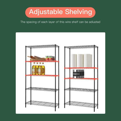 FDW Wire Shelving Unit - 5-Tier Adjustable Metal Rack for Kitchen, Garage & Pantry - Black 14" D x 36" W x 72" H