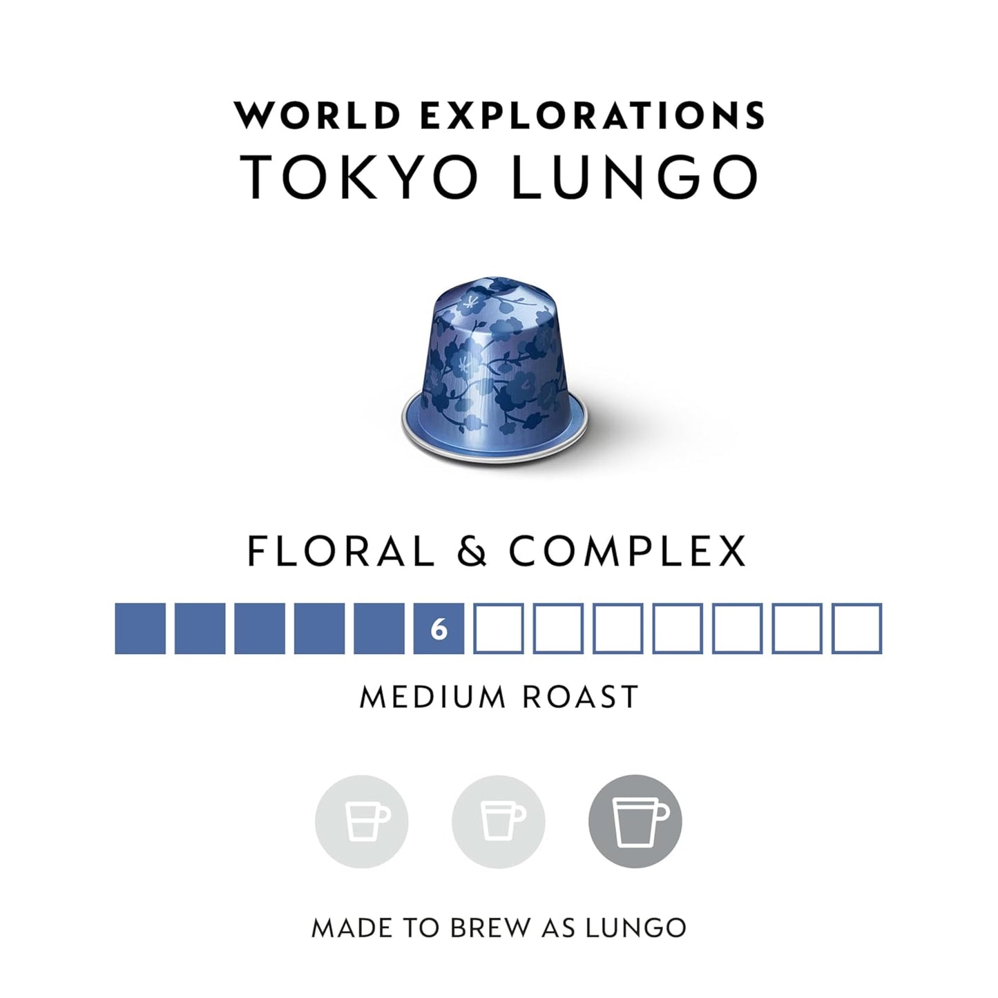 Nespresso Coffee Capsules - Tokyo Vivalto Lungo Medium Roast - 50 Count Pods for Rich Flavor