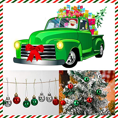 36 Pcs Christmas Mini Ball Ornaments - Red, Green, Silver, 1 Inch