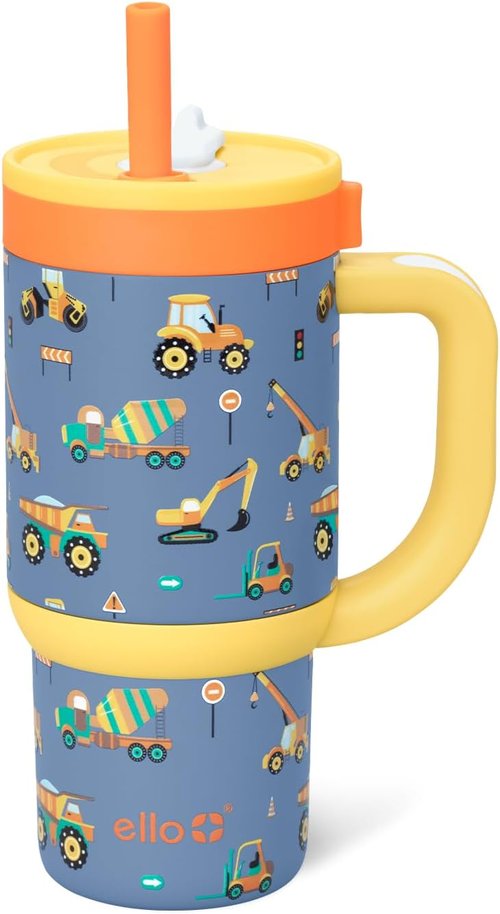 Ello Oasis 14oz Stainless Steel Toddler Tumbler - Leakproof, Insulated with Handle & Straw | BPA Free, Dishwasher Safe