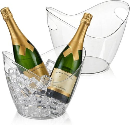 2 Pack Ice Bucket - 4L Clear Acrylic Ice Buckets for Parties, Mimosa Bar Supplies Beverage Tub for Champagne Beer Sparkling Wine Cocktails
