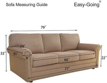 Easy-Going Reversible Couch Cover for 3 Cushion Couch Sofa Cover for Dogs Water Resistant Furniture Protector Cover with Foam Sticks Elastic Straps for Pet Cat (Sofa, Brown/Brown)
