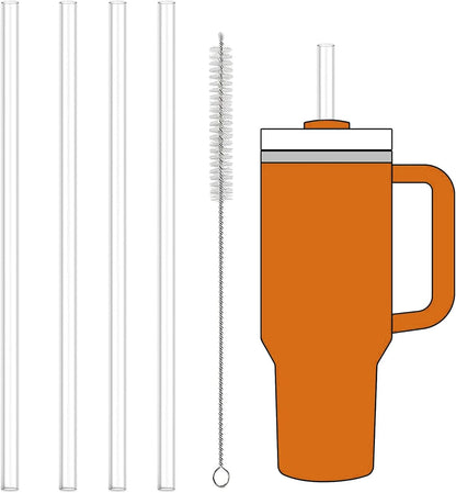 Stanley Clear Straw Set - 4 Replacement Straws + 1 Cleaner Brush for 40 oz & 30 oz Tumbler