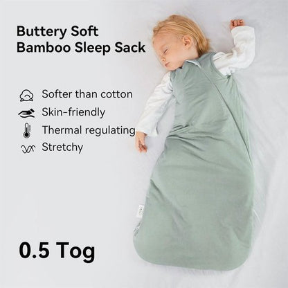 BubblePanda Bamboo Sleep Sack - Soft & Lightweight 0.5 Tog for Toddlers 12-18 Months | 2-Way Zipper Design
