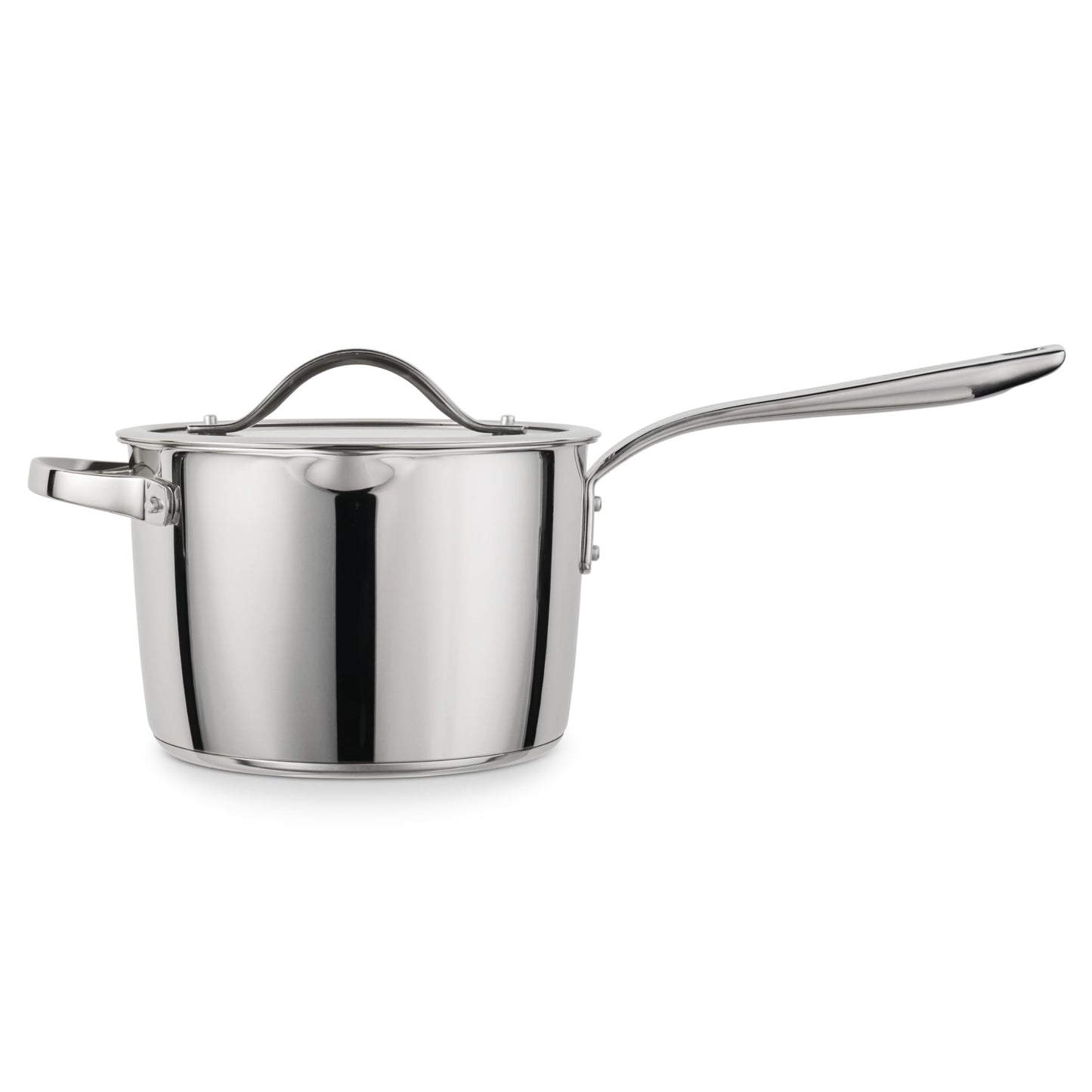 Tramontina Tempo Tri-Ply Base Stainless Steel 4-Quart Sauce Pan with Glass Lid, Induction-Ready Saucepan, Oven-Safe, Dishwasher-Safe