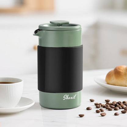 Skiennix French Press - 350ml Stainless Steel Coffee Maker | Portable 2-Cup Cafetiere for Ground Coffee