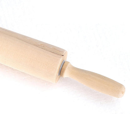 Skiennix 13.8 Inch Wooden Rolling Pin - Perfect for Kneading Dough for Bread, Pizza, Cookies & Noodles