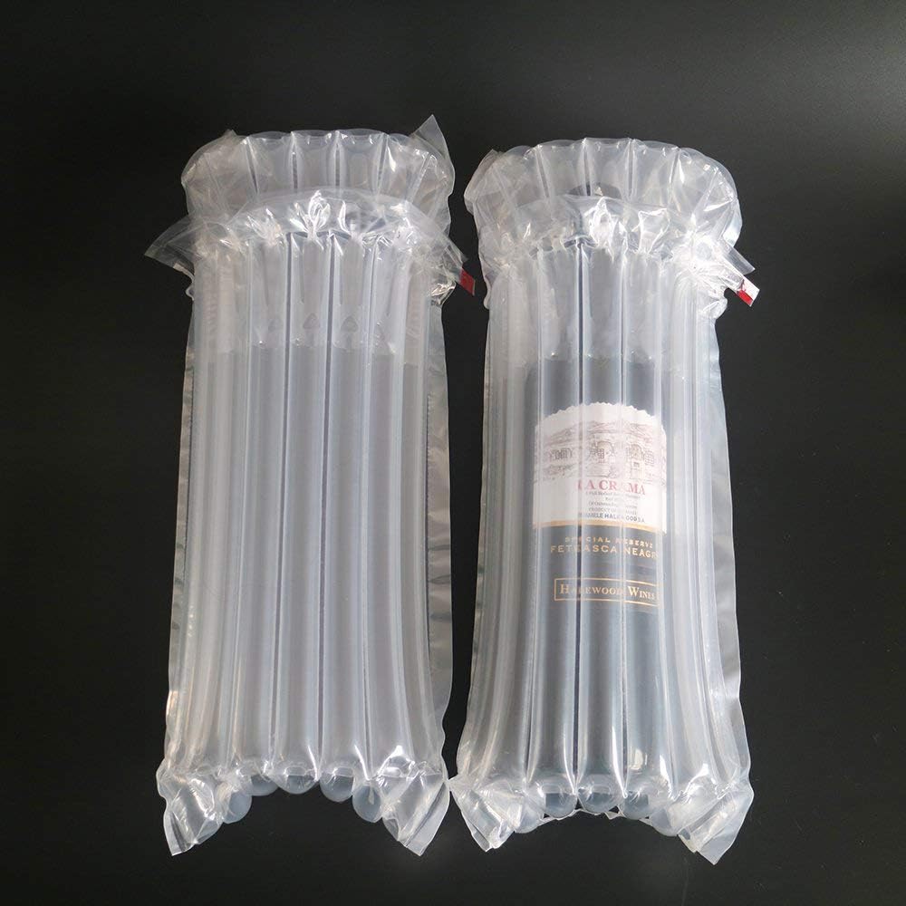 Wine Bottle Protector 6 Packs Bubble Bags With Free Pump Reusable Sleeve Travel Inflatable Air Column Cushion Bag For Packing and Safe Transportation of Glass Bottles in Airplane Cushioning