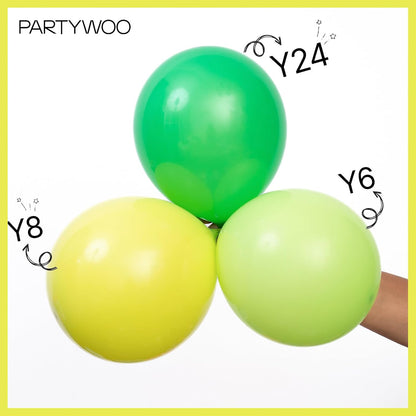 PartyWoo Lime Green Balloons - 50pcs 12 Inch Light Pastel Balloons for Graduation & Weddings