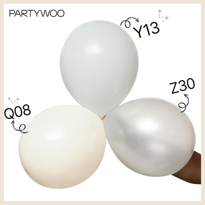 PartyWoo Beige Balloon Arch Kit - 120pcs in 5-18 Inch Sizes for Weddings, Graduations & Parties