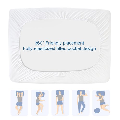 Mattress Protector Waterproof Twin Size for Kid, Soft & Cooling Twin Mattress Pad Cover Quilted for Single Bed Fitted with Deep Pocket up to 14" Depth