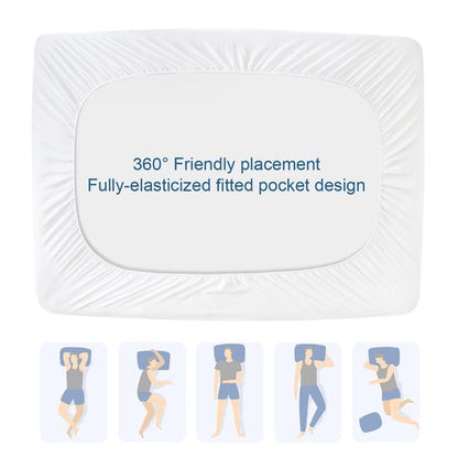 Mattress Protector Waterproof Twin Size for Kid, Soft & Cooling Twin Mattress Pad Cover Quilted for Single Bed Fitted with Deep Pocket up to 14" Depth