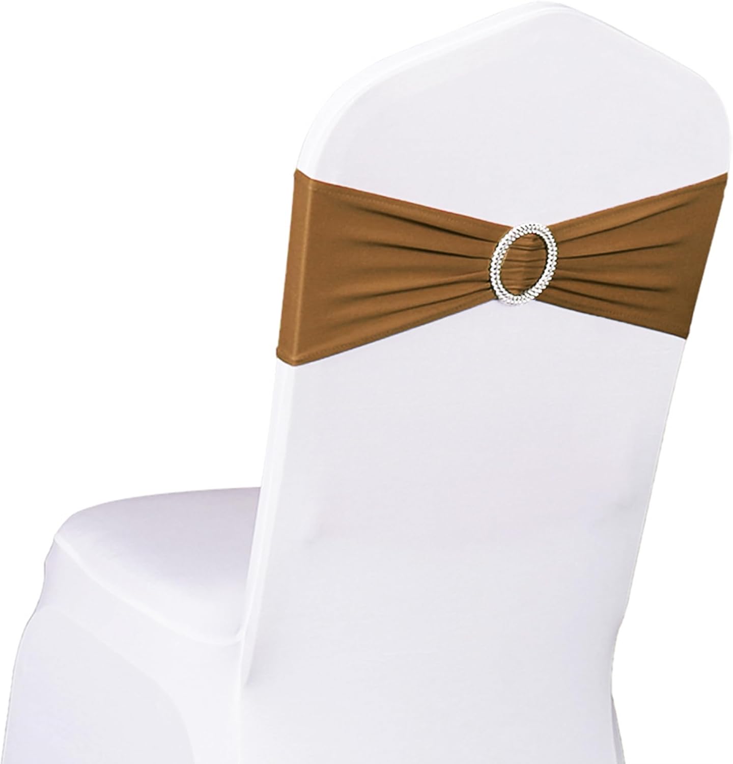 Bran Spandex Chair Sashes - Light Brown Wedding & Party Decor | Pack of 50