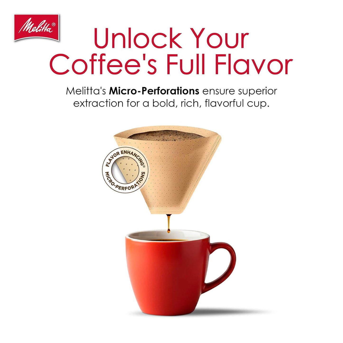 Melitta #4 Cone Coffee Filters - Natural Brown, 480 Total Filters | Fits 8-12 Cup Makers, Compostable & Tear-Resistant