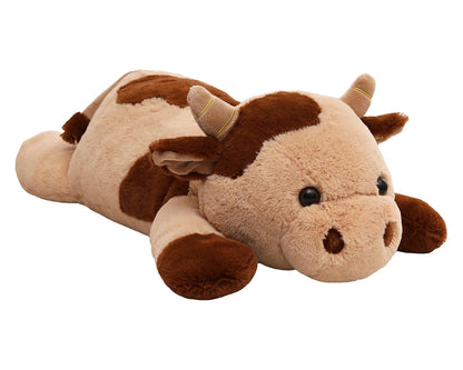 YESGIRL 25.6 inch 5 lbs Cow Weighted Stuffed Animals, Large Weighted Plush Animal, Cute Plush Toy Pillow, Soft Kawaii Plushie Gifts for Adults, Kids, Boys and Girls