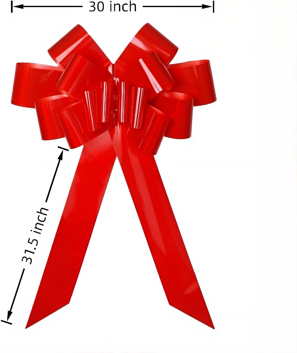 Skiennix 30 Inch Large Red Car Bow - Easy Assemble Gift Bow with Suction Cups & Adhesive Stickers for Weddings & Birthdays