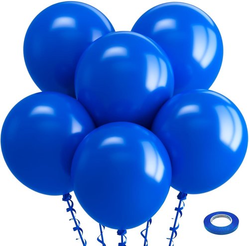Bezente Royal Blue Balloons - 18 Inch Large Thick Latex Balloons for Birthday & Party Decor | 30 Pack