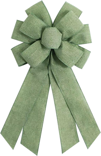 Sage Green Burlap Wreath Bow - 20 x 11 Inches | Perfect for Birthday, Baby Shower & Home Decor