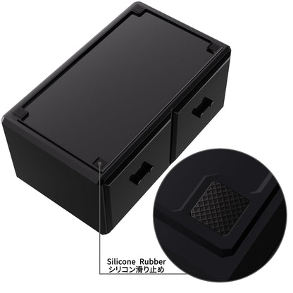 READAEER Makeup Organizer 3 Pieces Cosmetic Storage Case with 6 Drawers (Black)