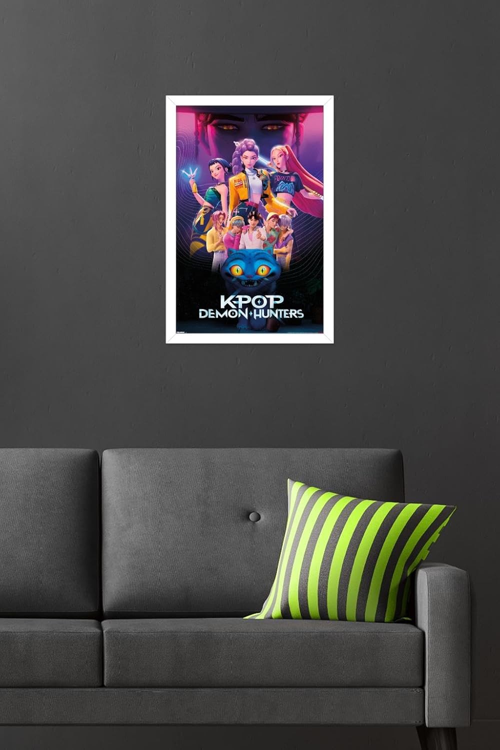 Netflix KPop Demon Hunters Wall Poster - Framed 22.4L x 14.7W | Stylish Home Decor
